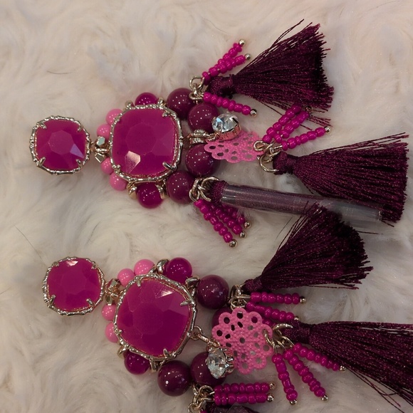 NWOT Lilly Pulitzer Waterside Earrings Amarena Cherry Beaded Earrings - Picture 5 of 7